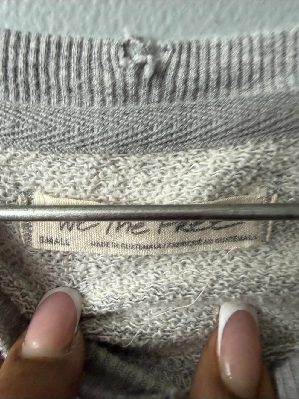 Free People graphic print oversized sweater in gray and green small